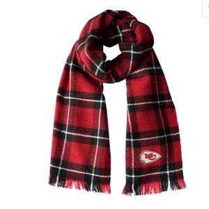LITTLE EARTH Kansas City Chiefs Plaid Blanket Scarf Red and Black .